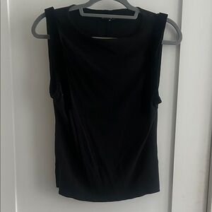 J.Crew sleeveless black tank with velvet trim and bow